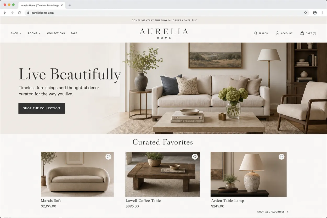 Harmony Home website after polish